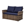 thumbnail image 6 of Howcool 4‑Piece Patio Furniture Set,Wicker Outdoor Rattan Sectional Sofa with Cushions, Pillows & Glass Table,All‑Weather Outdoor Conversation Set for Garden, Porch, Backyard, Patio, 6 of 7