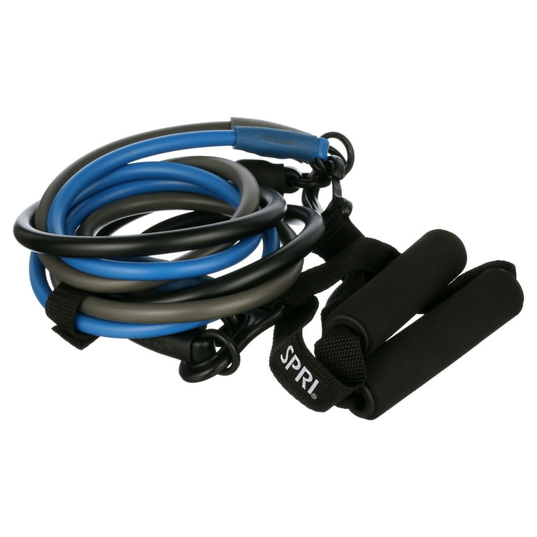 SPRI 3 in 1 Resistance Tube Workout Training Set Includes 3 Levels of Resistance Walmart