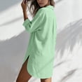 thumbnail image 5 of Women's Beach Cover-Up Breathable Quick-Dry Shirt Dress with Deep V-Neck Pockets Loose Fit Loungewear Mint Green L(L), 5 of 6