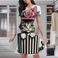 thumbnail image 2 of Cute Cat In Hat Box Women's Classic Swing Skater Dress Casual Work Party Cocktail Dresses, 2 of 6