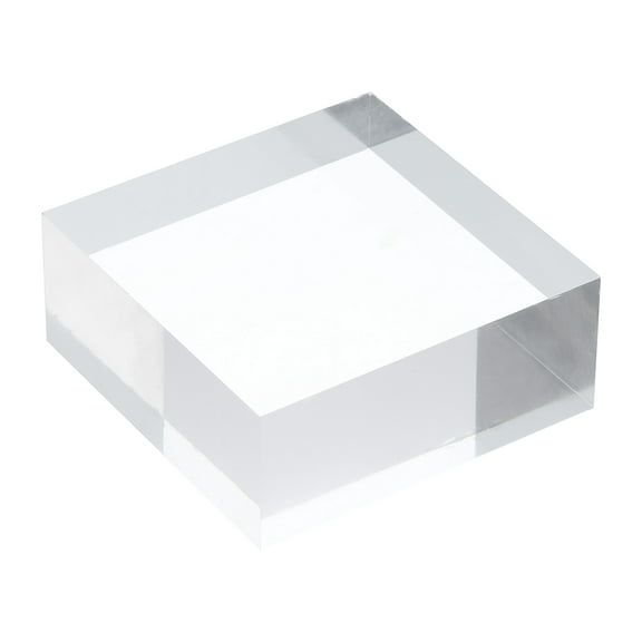 Acrylic Display Stand Base 3x3x1 Inch Solid Clear Square Display Riser