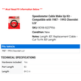 thumbnail image 2 of Speedometer Cable Make Up Kit - Compatible with 1987 - 1993 Chevy LLV 1988 1989 1990 1991 1992, 2 of 2