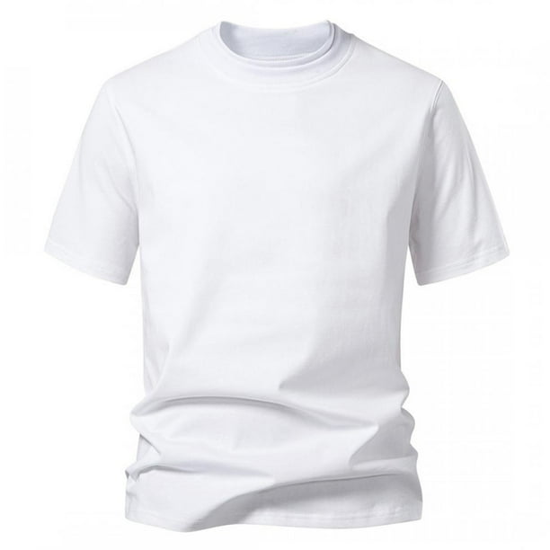 Camisetas de Manga Larga para Hombre Mezcla de Algodón Camiseta de Tamaño Grande de Ajuste Suelto, Camiseta Casual de Color Sólido con Cuello de Montones