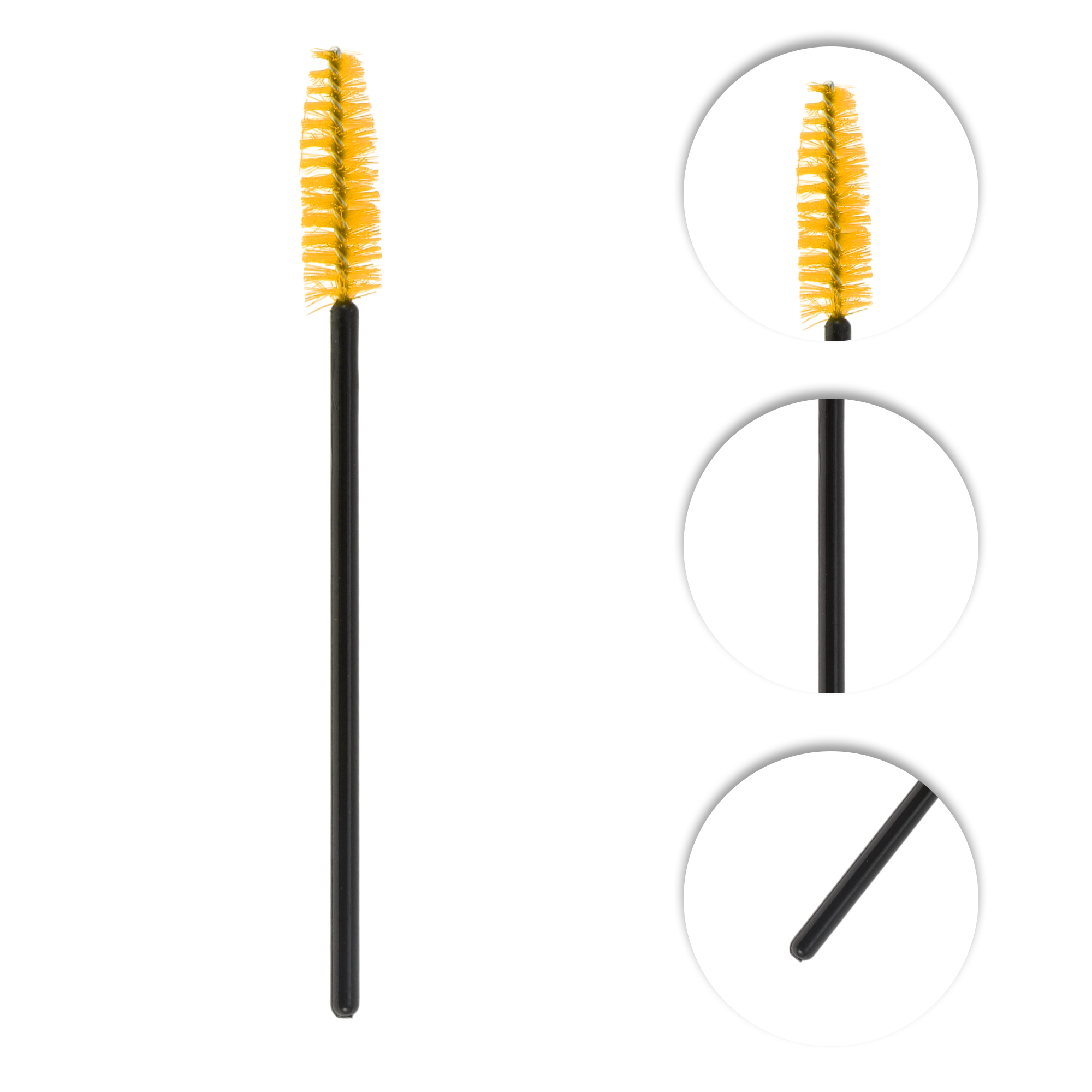 Unique Bargains Convenient Eyebrows Brushes for Travel 50 Pcs Black, Yellow