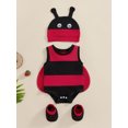 thumbnail image 4 of Raccmtaty 4-Piece Baby Ladybug Costume Halloween Set Cute Sleevesless Round Neck Romper Wing Hat Socks Cosplay Clothes, 4 of 9