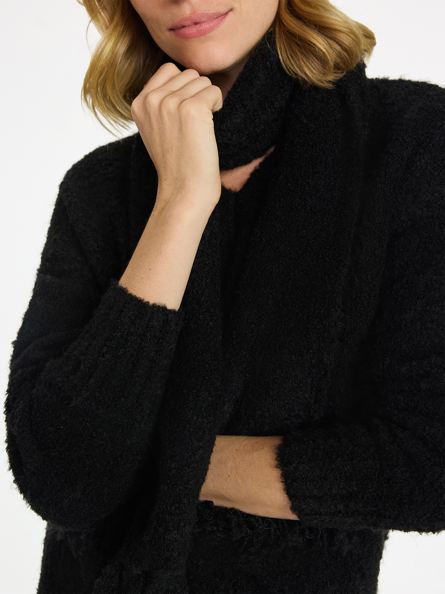 99 Jane Street Women's and Women's Plus Boucle Sweater and Scarf Set, Midweight, 2-Piece, Sizes XS-4X
