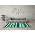 thumbnail image 3 of Ahgly Company Indoor Rectangle Abstract Turquoise Blue Modern Area Rugs, 5' x 8', 3 of 4