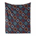 thumbnail image 1 of Aztec Soft Flannel Fleece Throw Blanket, Continuous Motifs in Vivid Colors Pattern, Cozy Plush for Indoor and Outdoor Use, 70" x 90", Night Blue Multicolor, by Ambesonne, 1 of 5
