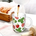 thumbnail image 3 of Yiaed Strawberry Print Ceramics Coffee,Large Handle Design,Extra Large Tea and Coffee Cup for Office and Home Mugs, 3 of 6
