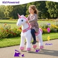 thumbnail image 6 of PonyCycle Kid-Powered Ride-On Unicorn Toy, No Battery, Hand Brake, Ages 3–4, Pink, E312, 6 of 12