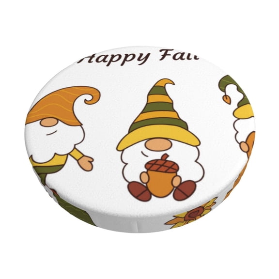 Hirioo Happy Fall for Round Bar Stool Seat Covers Washable Stool Cushion Slipcover Elastic Bar Chair Covers for 12-14 Inch Chair-12 inch