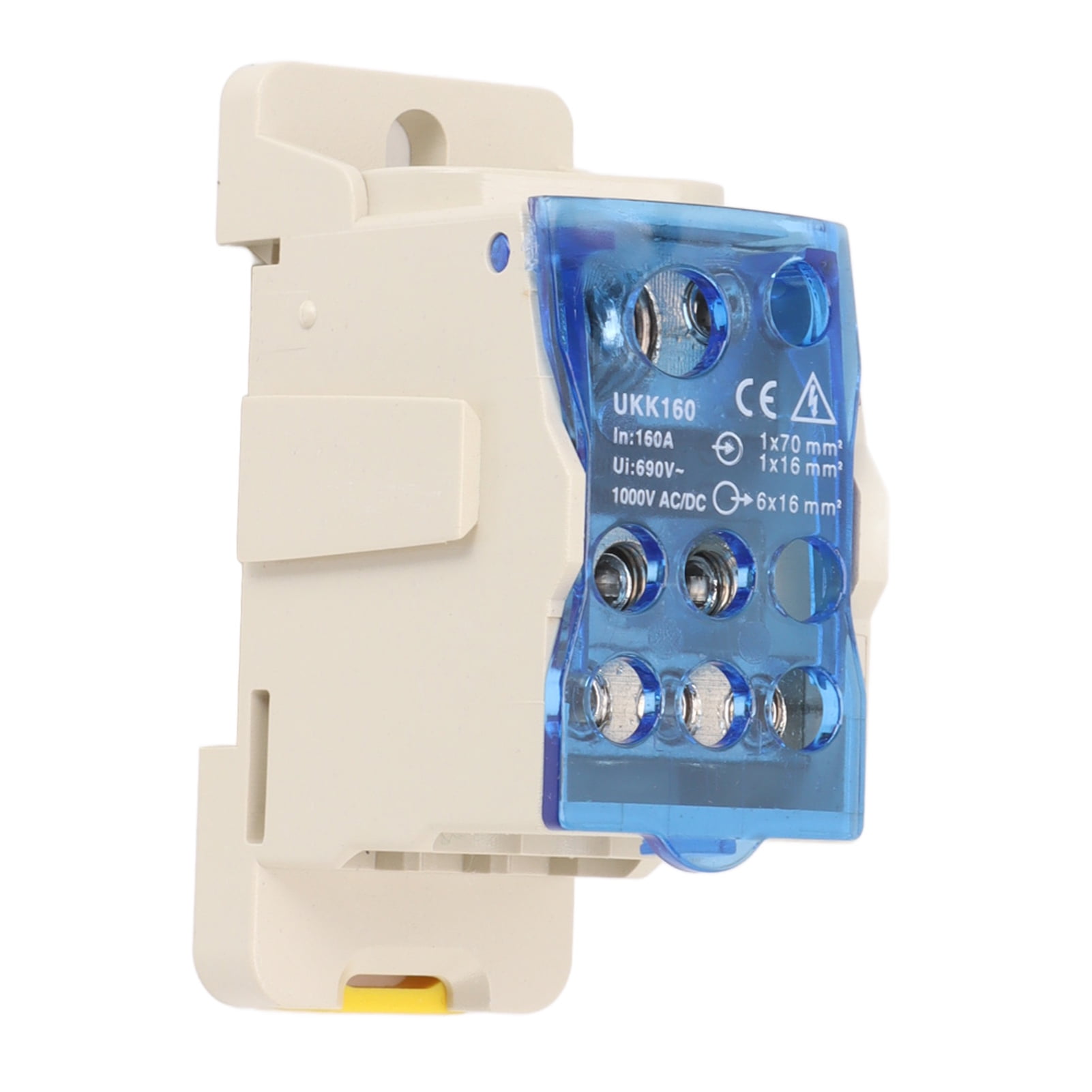 Junction Box, Distribution Box AC/DC 1000V 160A Flame Retardant PC Shell Copper Conductor  For Electrical Cabinets