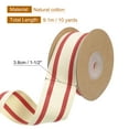 thumbnail image 2 of Uxcell 1 Pcs Natural Cotton Stripes Ribbon for Gift Wrapping and DIY Crafts Decoration Natural with Red 1 1/2", 2 of 5