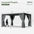 thumbnail image 6 of Aoxun Louvered Pergola 12' x 16' Outdoor Aluminum Pergola with Adjustable Top for Decks, Gardens and Backyards, Gray, 6 of 10