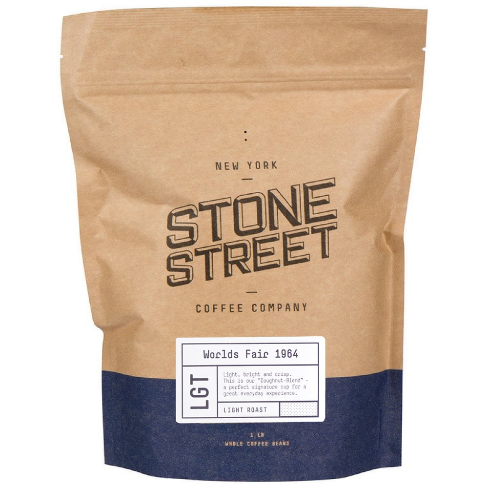 Stone Street Coffee Worlds Fair 1964, Whole Bean Coffee, Light Roast Doughnut Blend, 16 oz