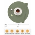 thumbnail image 6 of 15 Inch Round Placemats Set of 4, Green Solid Color Non Slip Heat Insulation PP Table Mats, Aesthetics Contemporary Luxury Washable Place Mats for Kitchen Dining Party Table Decor, 6 of 7