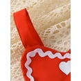 thumbnail image 5 of Infant Baby Girls Romper Dress Sleeveless Heart Print Lace Trim Hem Romper, 5 of 9