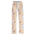 thumbnail image 6 of Adult Easter Pajamas Drawstring Wide Leg Lounge Sleepwear Funny Rabbit Print Comfy Stretch Waist Pants (Vermilion,M), 6 of 7