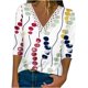 thumbnail image 2 of Puntoco - Blusa de manga larga con encaje estampado a la moda para mujer, tops casuales con cuello en V Puntoco Puntoco-565, 2 of 5