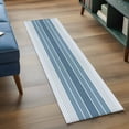 thumbnail image 3 of 2'x6' Rug Runners for Hallways Kitchen, Blue Ombre Stripe Non Slip Entryway Beside Floor Carpet Runner, Farmhouse Striped Gradient Washable Laundry Room Bedroom Throw Rugs Mat for Family Pet, 3 of 8