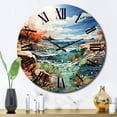 thumbnail image 3 of Designart "Surf and Turf at the Beach II" Beach Oversized Wall Clock, 3 of 5