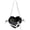 black, variant on Kawaii PU Heart Ita Bag for Women, Devil Wing Detail, Clear Display Window, Metal Ring & Zipper Closure, Shoulder Crossbody Bag (11.8" x 3.5" x 9.1", 0.95 lb)