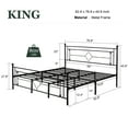 thumbnail image 4 of Amolife King Size Metal Platform Bed Frame with Vintage Cross Pattern Headboard&Footboard, Black, 4 of 9