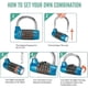 thumbnail image 4 of Gym Locker Lock,5 Letter Word Lock,5 Digit Combination Lock,Safety Padlock for School Gym Locker,Sports Locker,Fence,Case,Hasp Storage (Blue), 4 of 4