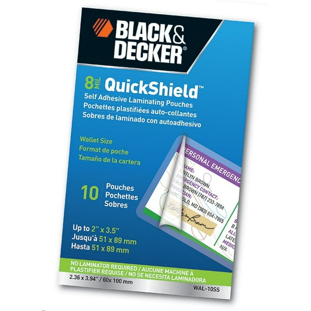 BLACK+DECKER QuickShield SelfAdhesive Wallet Size Laminating Pouches