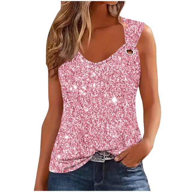 Yuyuzo Tank Tops for Women Tunique Décontractée Habillée Imprimée Col Rond T-Shirts Confortables Été Shirts