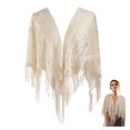 thumbnail image 1 of Lace Flower Detachable Polyester Shawl Garment Accessories PeachPuff 220x810x0.5mm, 1 of 6