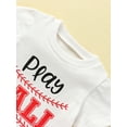 thumbnail image 3 of JYYYBF Baby Girls Summer Outfit Sets Short Sleeve Letter Print Tops + Baseball Print Tassel Shorts, 3 of 7