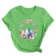 thumbnail image 1 of Chandail à Manches Courtes Col Rond pour Femmes, Haut Décontracté Imprimé avec Mélange Polyester-Spandex, Léger et Extensible, Lavage à la Main Froid, 1 of 3