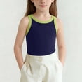 thumbnail image 4 of Kids Solid Color Tank Top Boys Girls Cotton Crew Neck Sleeveless Workout Vest Summer Loose Fit Undershirts Breathable Lightweight T Shirt Comfy Tops Casual Clothes Navy 7-8 Years, 4 of 6