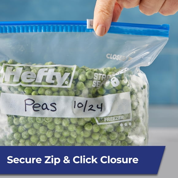 Bolsas de almacenamiento para congelador Hefty Slider, tamañ