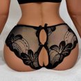 thumbnail image 2 of Gibobby Calzones para mujer sexy Bragas para mujer con recortado, bragas con cordones, ropa interior Sexy calada, bragas sexis, lencería sin costuras(Negro,CH), 2 of 4