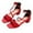 Red, variant on Xfvqtps Kids Girls Sandals Dressy Chunky Block Low Heels Ankle Strap Open Toe Suede Rhinestone Pendant Hook and Loop Strap Solid Color Soft Sole Non Slip Casual Wedding Party Dress Shoes Black