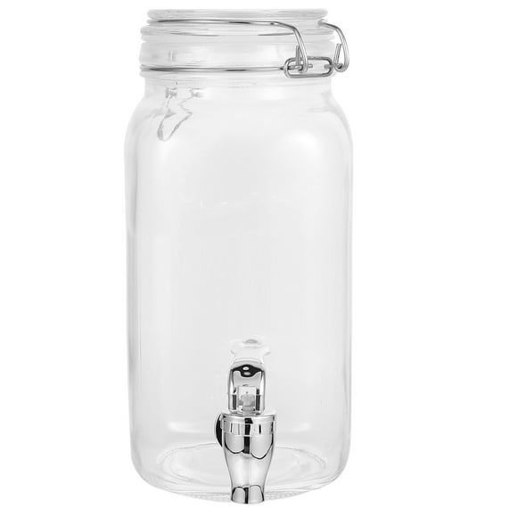 Dispensador de jugo de cocina, lata sellada para el hogar, de vidrio, con grifo, 1 unidad