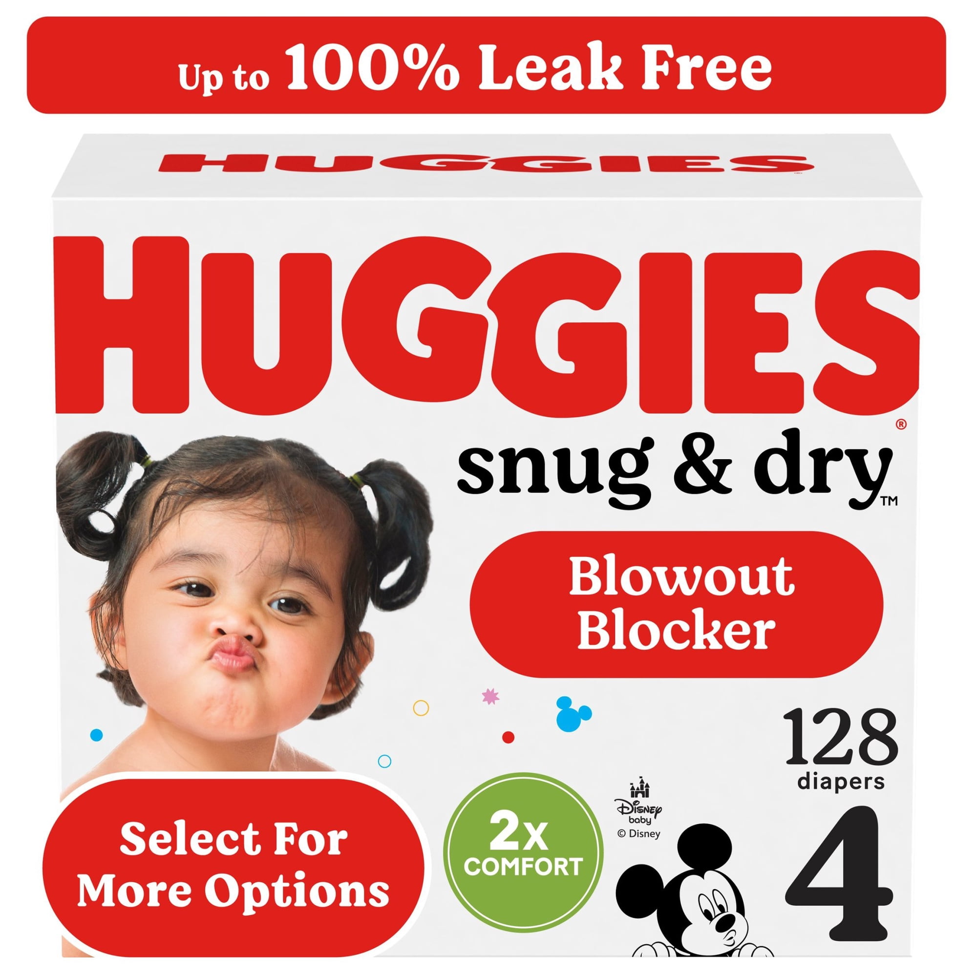 Huggies Snug & Dry Baby Diapers, Size 4 (22-37 lbs), 128 Ct (Select for More Options)
