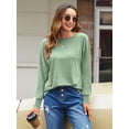thumbnail image 3 of Womens Tops Fall Fashion Dressy Casual Crewneck Blouses Cute Sleeve Shirts, 3 of 6