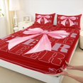 thumbnail image 4 of Erosebridal Teens Pink Bow Knot Queen Sheet Sets 4 Pieces,Girly Dreamy Dance Bed Set,Breathable Home Decor, 4 of 5