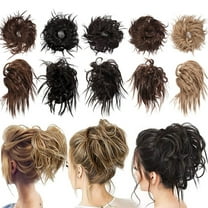 Luxtrada Tousled Updo Messy Bun Hair Piece Hair Extension Ponytail With Elastic Rubber Band Updo Extensions Hairpiece Synthetic Ponytail Extensions Scrunchies for Women (8#)