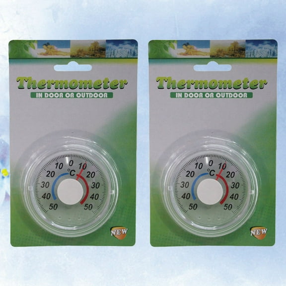 LEORX 2Pcs Professional Indoor Wooden Thermometers with Double Row Design for Home and School Use
