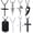 8pcs-A, variant on 6 Pcs Necklace for Men, Mens Necklaces Jewelry Set, Black and Silver Stainless Steel Necklace, Cross Pendant Necklace, 16-24 inches Chain