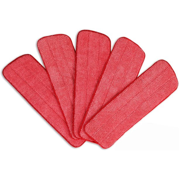 Reveal Mop Microfiber Cleaning Pad Red Rubbermaid 4-Pack 15 Wide