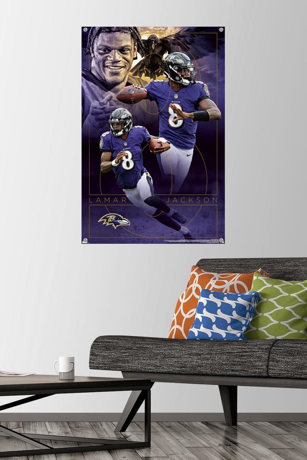 NFL Baltimore Ravens - Lamar Jackson 20 Wall Poster, 22.375" x 34" Framed
