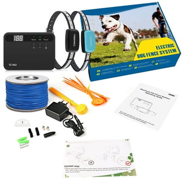 MASBRILL Electric Dog Fence, Underground Electric Dog Fence Rechargeable Dog Fence Collar 650 ft Wire with 2 Collars