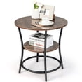thumbnail image 2 of Canddidliike 2-Tier Round End Table with Open Storage Shelf and Sturdy Metal Frame-Natural, Modern Nightstand, End Table for Bedroom Living Room, 2 of 4