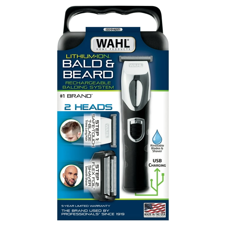 Free Shipping! Wahl Bald N Shave Rechargeable T-Blade Trimmer for