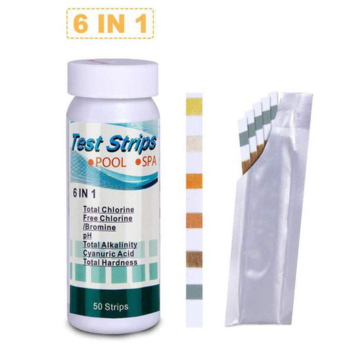 SHIYAO 50Pcs Pool and Spa Test Strips for Hot Tub 6Ways